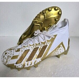 New Size 11.5 Adidas Freak 23 7V7 SMU White/Gold Football Cleat's Men's HP2442